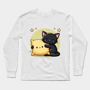 BLACK CAT PILLOW Long Sleeve T-Shirt